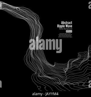 Wave Background. Ripple Grid. Array Of Dynamic Emitted Particles. Vector Stock Vector