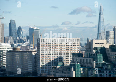 London Skyline, Iconic Postmodern Buildings Stock Photo