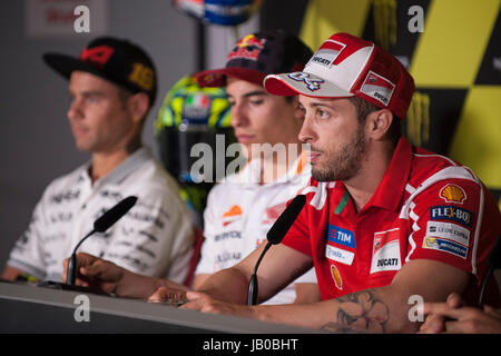 Montmelo, Spain. 08th June, 2017. #4 Andrea Dovizioso (Italian) Ducati Team Ducati during the press conference before Catalonian Moto GP Grand Prix, Circuit of Montmelo. Thursday, June 08, 2017. Credit: Gtres InformCión más ComuniCión on line, S.L./Alamy Live News Stock Photo