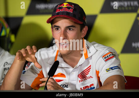 Montmelo, Spain. 08th June, 2017. #93 Marc Marquez (Spanish) Repsol Team Honda during the press conference before Catalonian Moto GP Grand Prix, Circuit of Montmelo. Thursday, June 08, 2017. Credit: Gtres InformCión más ComuniCión on line, S.L./Alamy Live News Stock Photo