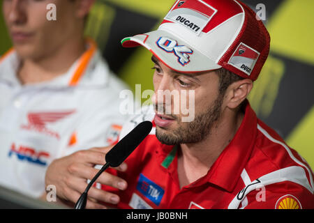 Montmelo, Spain. 08th June, 2017. #4 Andrea Dovizioso (Italian) Ducati Team Ducati during the press conference before Catalonian Moto GP Grand Prix, Circuit of Montmelo. Thursday, June 08, 2017. Credit: Gtres InformCión más ComuniCión on line, S.L./Alamy Live News Stock Photo