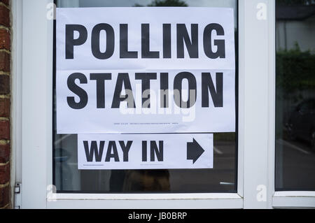 Woking, UK. 8th June 2017. Polling station in Woking. Jason Wood/Alamy Live News Stock Photo