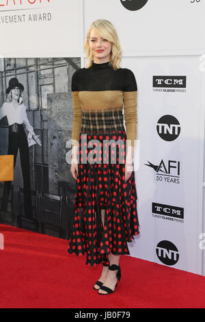 Hollywood, Ca., USA. 8th June, 2017. Emma Stone at the American Film Institute Gala honoring Diane Keaton with the AFI 45th Life Achievement Award at The Dolby Theater in Hollywood, California on June 8, 2017. Credit: Faye Sadou/Media Punch/Alamy Live News Stock Photo