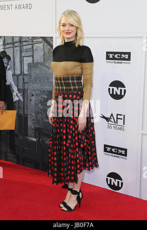 Hollywood, Ca., USA. 8th June, 2017. Emma Stone at the American Film Institute Gala honoring Diane Keaton with the AFI 45th Life Achievement Award at The Dolby Theater in Hollywood, California on June 8, 2017. Credit: Faye Sadou/Media Punch/Alamy Live News Stock Photo