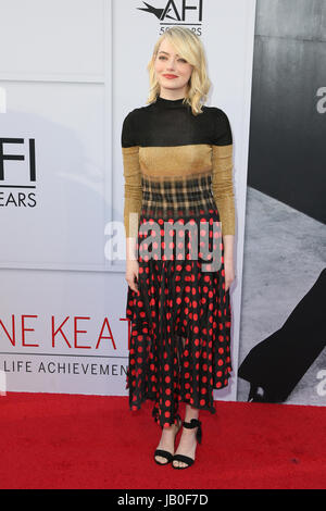 Hollywood, Ca., USA. 8th June, 2017. Emma Stone at the American Film Institute Gala honoring Diane Keaton with the AFI 45th Life Achievement Award at The Dolby Theater in Hollywood, California on June 8, 2017. Credit: Faye Sadou/Media Punch/Alamy Live News Stock Photo