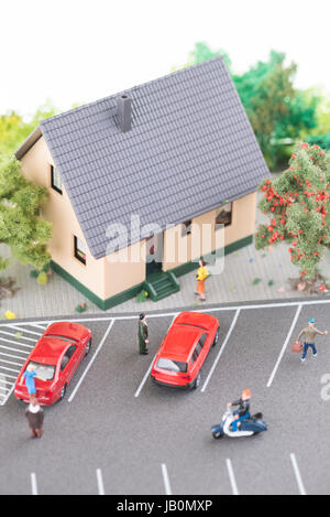 Town house ans]d busy street model Stock Photo