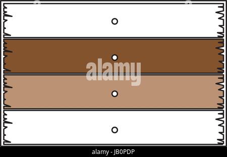 color sections silhouette of wooden board with horizontal planks with thick contour Stock Vector