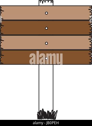 color sections silhouette of wooden board with thick contour Stock Vector