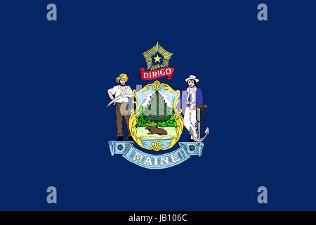 Illustration of the flag of Maine state in America Stock Photo