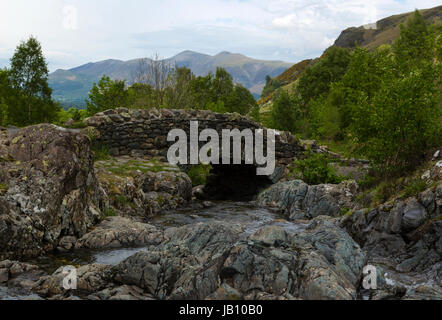 Ashness Bridge near Derwent Water in Cumbria Stock Photo