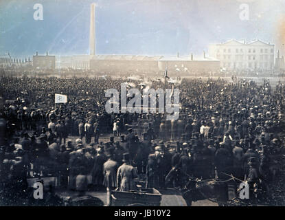 THE GREAT CHARTIST MEETING on Kennington Common 10 April 1848 photographed by William Edward Kilburn Stock Photo