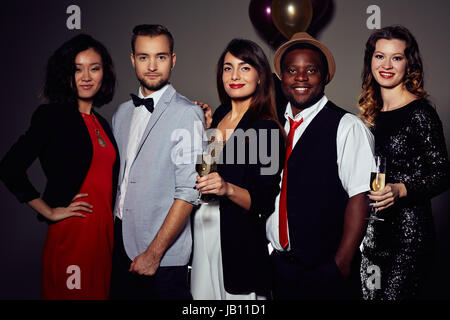 Having Fun in Office Christmas Party Stock Photo