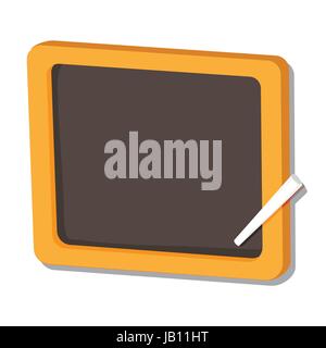 Illustration of black board and chalk on white background, education concept. Isolated Vector. Stock Vector