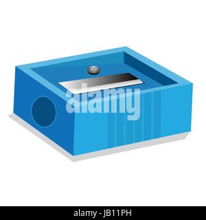 Illustration of pencil sharpener on white background, education concept. Isolated Vector. Stock Vector