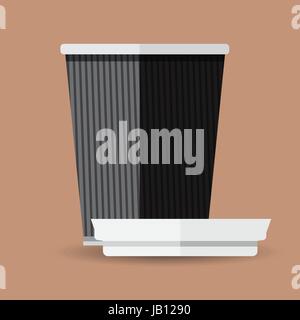 Coffee cup in flat design. Coffee cup vector illustration. Coffee cup icon. Coffee cup isolated on background. Stock Vector