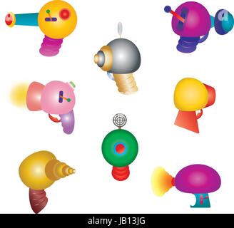 Cute Cartoon Alien Ray Gun Vectors Stock Vector