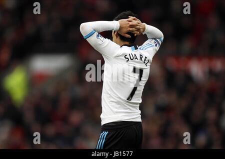 LUIS SUAREZ LIVERPOOL FC OLD TRAFFORD MANCHESTER ENGLAND 11 February 2012 Stock Photo