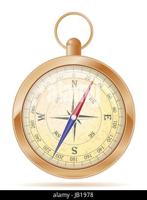 compass old retro vintage icon stock vector illustration isolated on white background Stock Vector