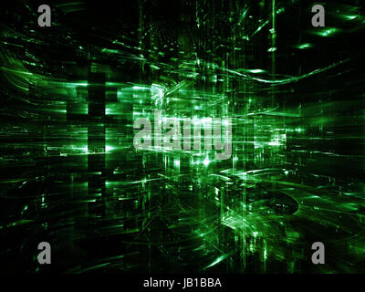City Lights series. Backdrop of technological fractal textures on the subject of science, technology, design and imagination Stock Photo