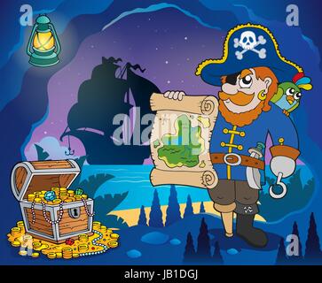 Pirate cove theme image 4 - picture illustration. Stock Photo