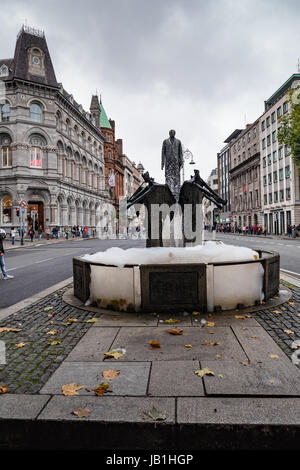 Thomas Davis statue on Dame Street, Dublin, Ireland. Stock Photo