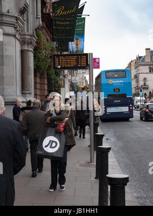 Dublin Bus and general street scene on College Green, Dublin, Ireland. Stock Photo