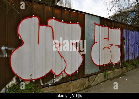 Graffiti and street scenes, Sofia, Bulgaria Stock Photo