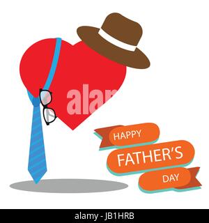 Happy Fathers Day greeting, with white background., vector illustration. Stock Vector