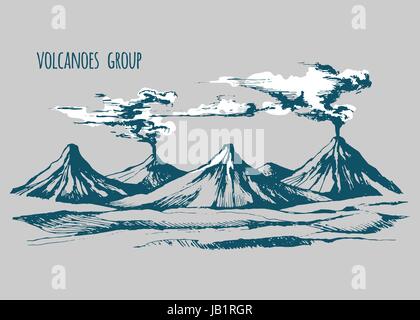Smoke before the eruption Stock Vector