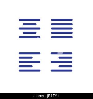 Justified type icon - left justified, right justified, full, and centered icon set Stock Vector