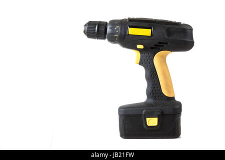 Cordless handheld electric power drill isolated on white Stock Photo