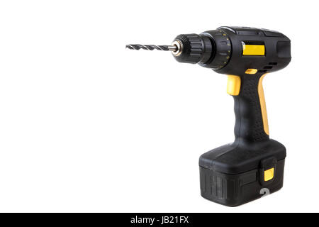 Cordless handheld electric power drill isolated on white Stock Photo