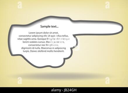 Illustration of pointing hand with copy space, eps10 vector Stock Vector