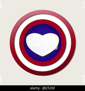Superhero shields shaped like hearts, symbol for strong love, eps10 vector Stock Vector