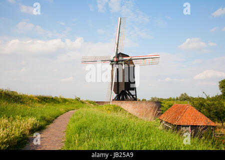 Windmill in Heusden, a fortified town in the Netherlands Stock Photo