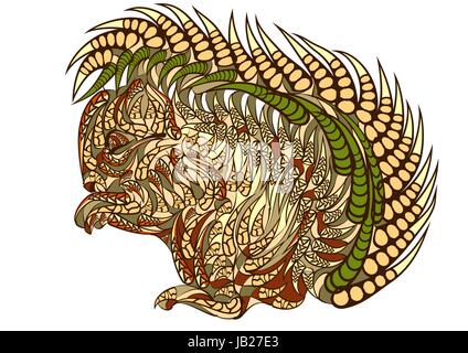 ethnic squirrel  isolated on white background Stock Vector