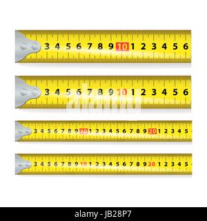 Tape measure in cm, cm and inch, cm and hand, cm and span, cm and foot  Stock Vector by ©lajo_2 9381589