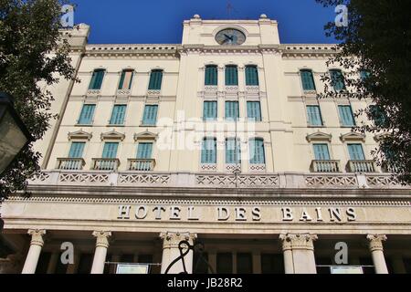 The Grand Hotel des Bains on the island Lido di Venezia, Italy, Europe. Famous for the novel Death in Venice by Thomas Mann and the film by Visconti. Stock Photo