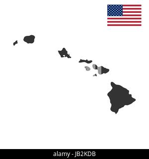 map of the U.S. state of Hawaii  Stock Vector