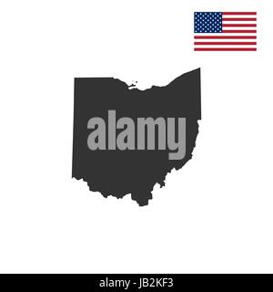 Ohio state map. US state map. Ohio silhouette symbol. Vector ...