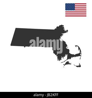 map of the U.S. state  Massachusetts  Stock Vector
