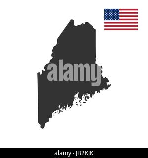 map of the U.S. state  Maine  Stock Vector