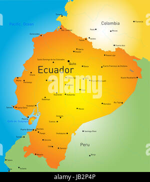 Map of Ecuador Stock Photo - Alamy