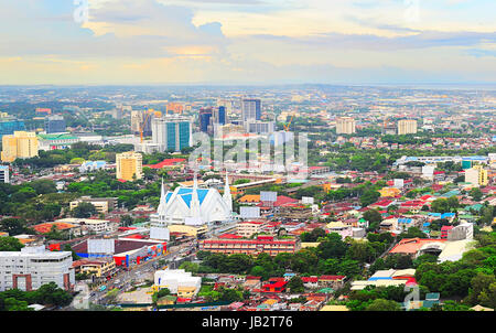 Panorama of Cebu city. Cebu is the Philippines second most significant metropolitan centre and main domestic shipping port. Stock Photo