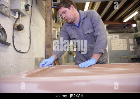 senior worker on factory floor in the manufacturing industry Stock Photo