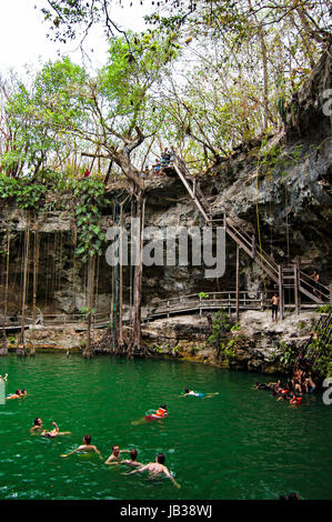 Cenote X'canche, Yucatan, Mexico Stock Photo