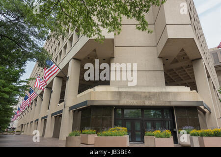 Federal Bureau of Investigation headquarters on Pennsylvania Avenue, Washington, DC.  Named the J. Edgar Hoover Building after the first FBI director. Stock Photo