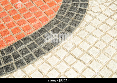 Detail of mosaic designed by Joan Miro in Ramblas, Barcelona, Spain. Stock Photo