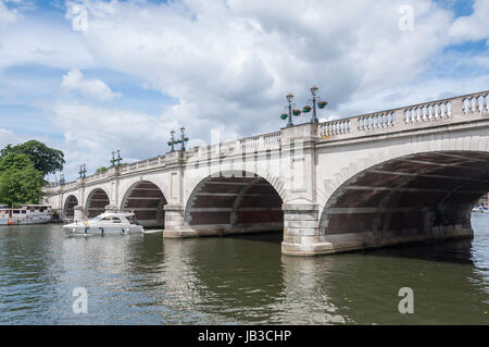 Kingston Bridge from Riverside Walk, Kingston upon Thames, Royal Borough of Kingston upon Thames, Greater London, England, United Kingdom Stock Photo