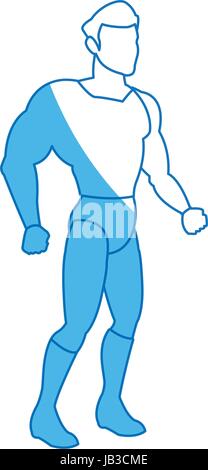 superhero wearing suit cape boots default image Stock Vector